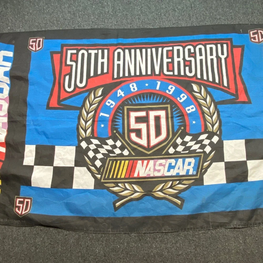 NASCAR Flag‎ 50th Anniversary 1948-1998 Blue Vintage Racing Garage Banner